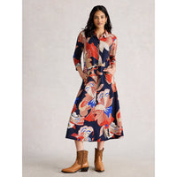 Rua Jersey Shirt Dress- Red Multi
