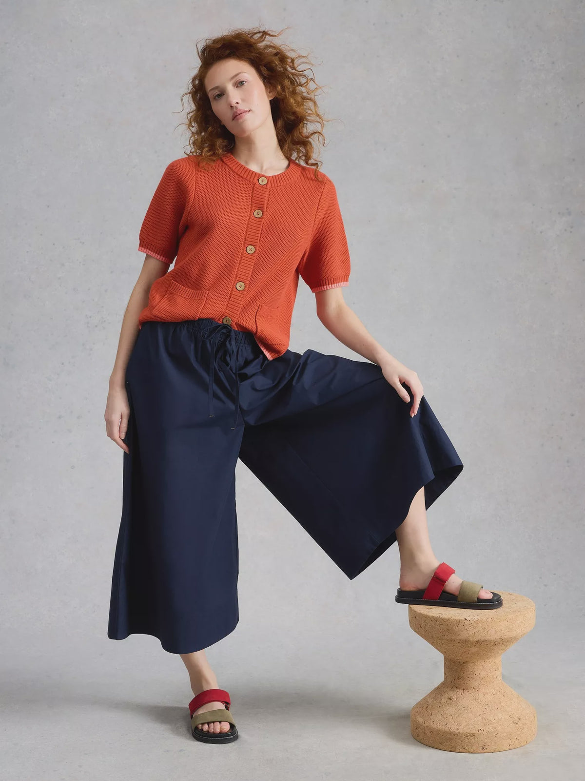 Lauryn Poplin Wide Leg Crop Pant