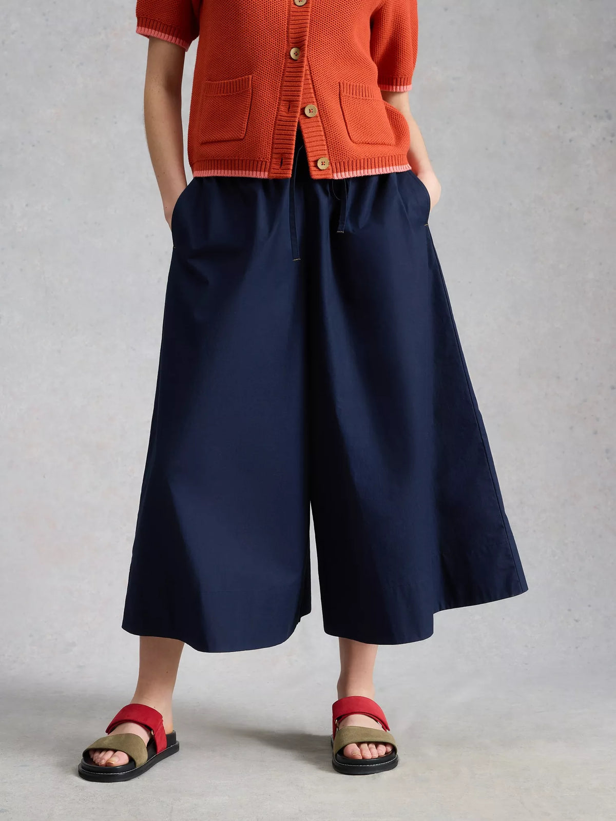 Lauryn Poplin Wide Leg Crop Pant