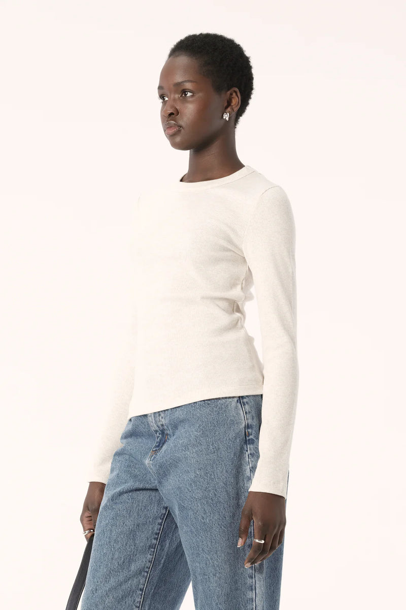 Nola L/S Tee / White Marle