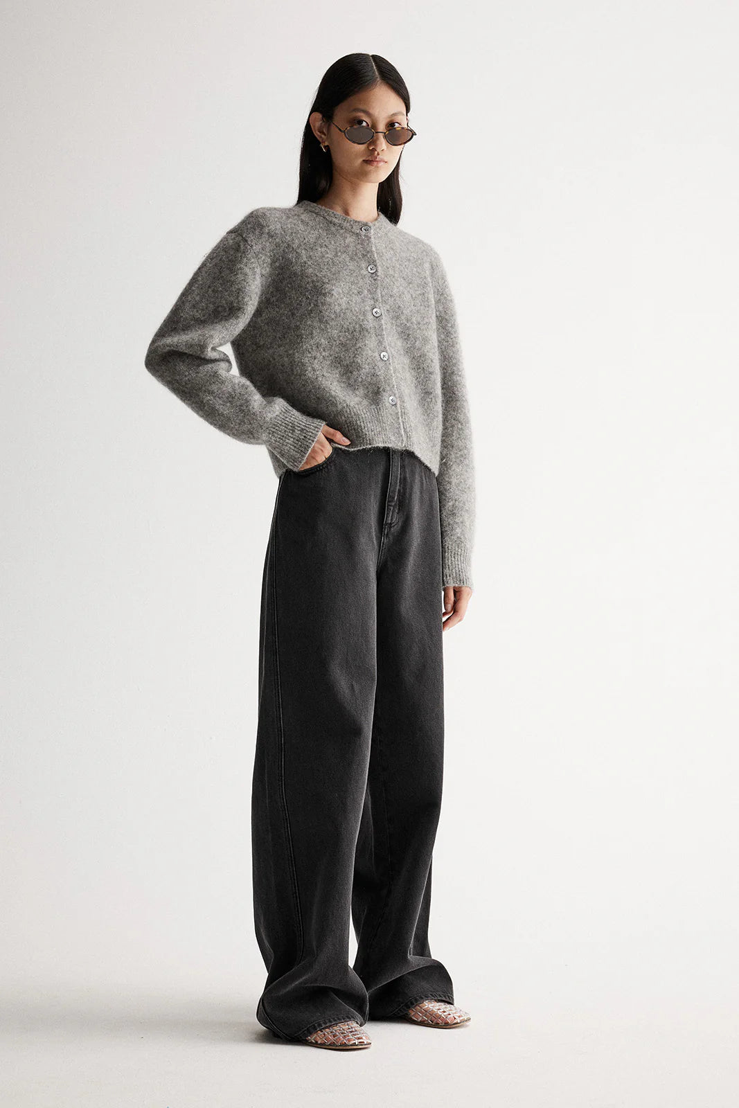 Abigail Knit Cardigan / Grey Marle