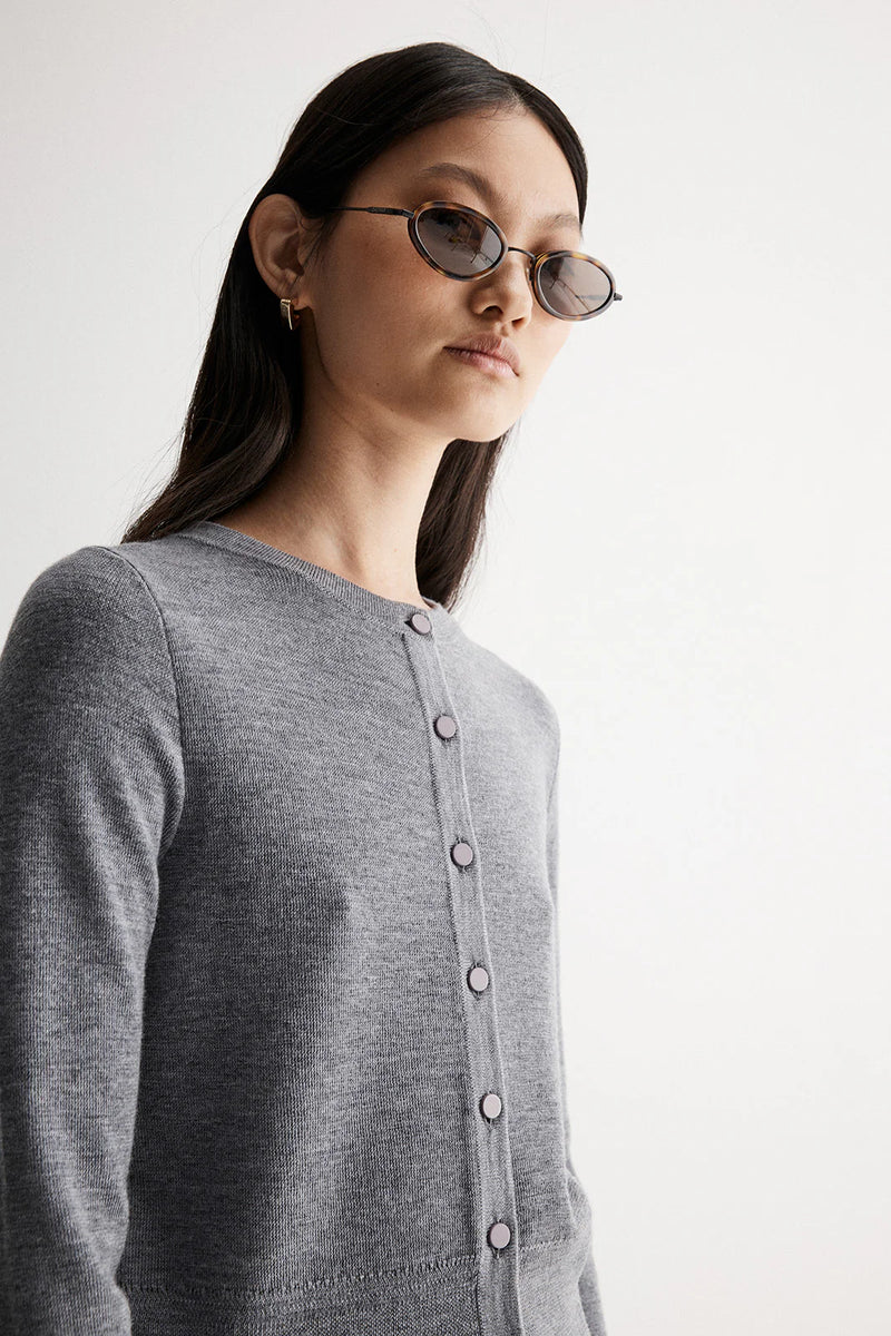 Madeleine Knit Cardigan / Charcoal Marle