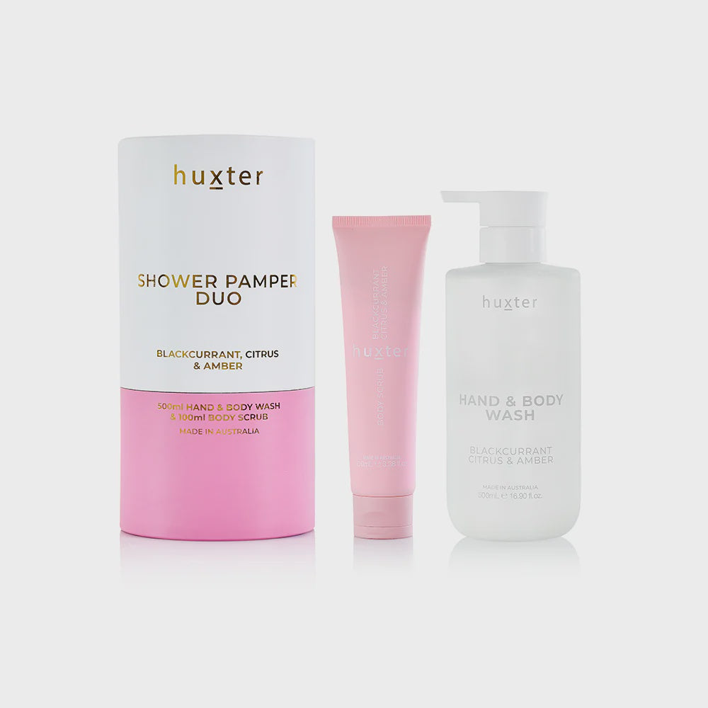 Shower Pamper Duo- Blackcurrant, Citrus and Amber