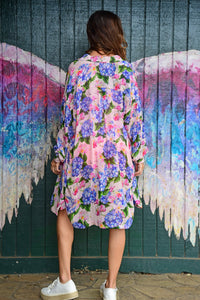 Summer Vibes Shirt Dress- Hi-Di-Hydrangea