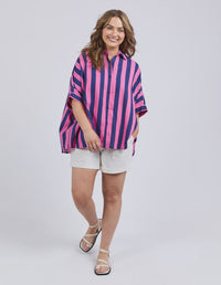 Palermo Stripe Shirt- Stripe Blu Pink