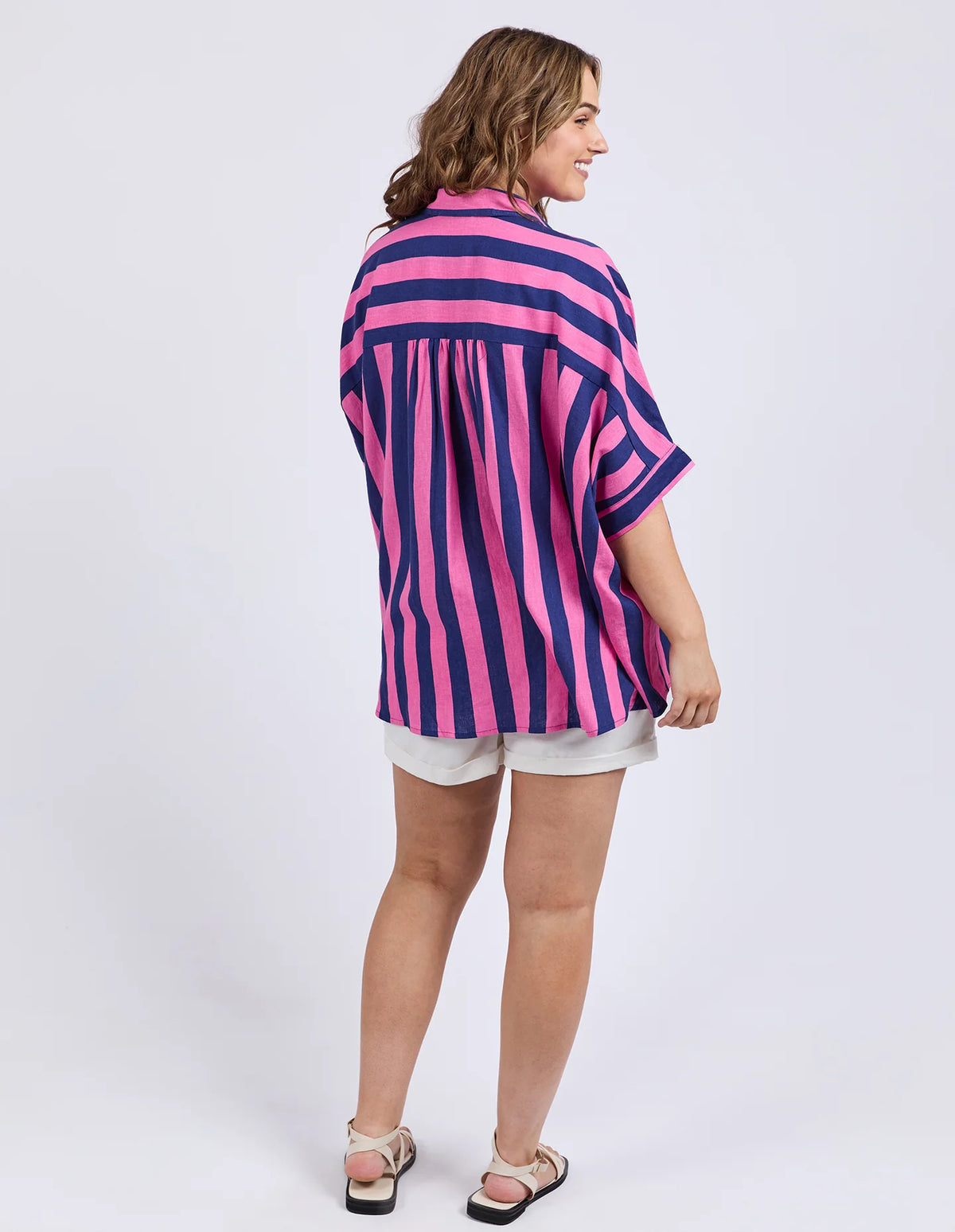 Palermo Stripe Shirt- Stripe Blu Pink