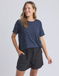 Festive Spot Tee- Navy
