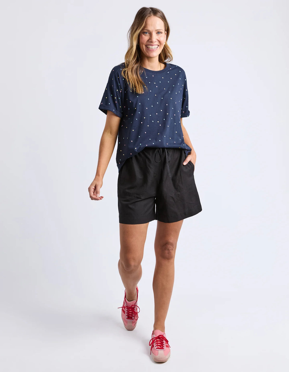 Festive Spot Tee- Navy