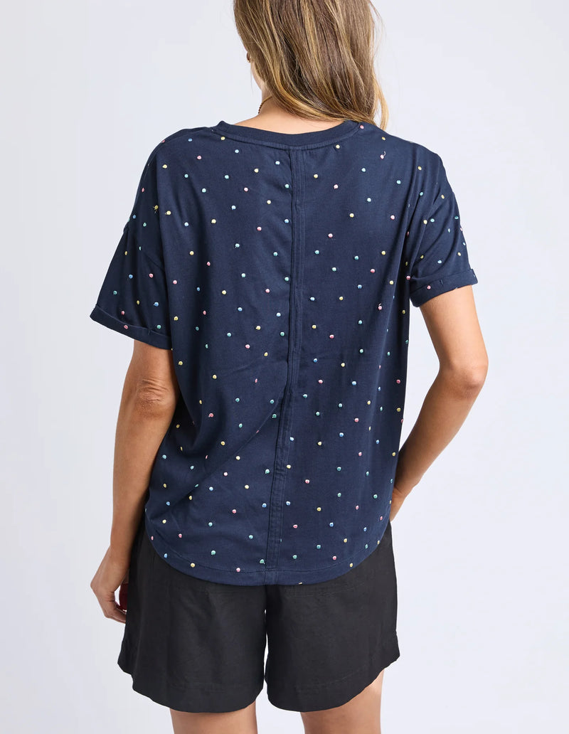 Festive Spot Tee- Navy