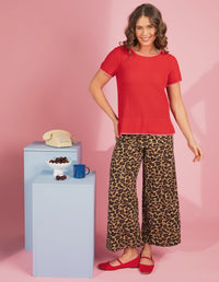 Camellia Short Sleeve Knit- Cranberry
