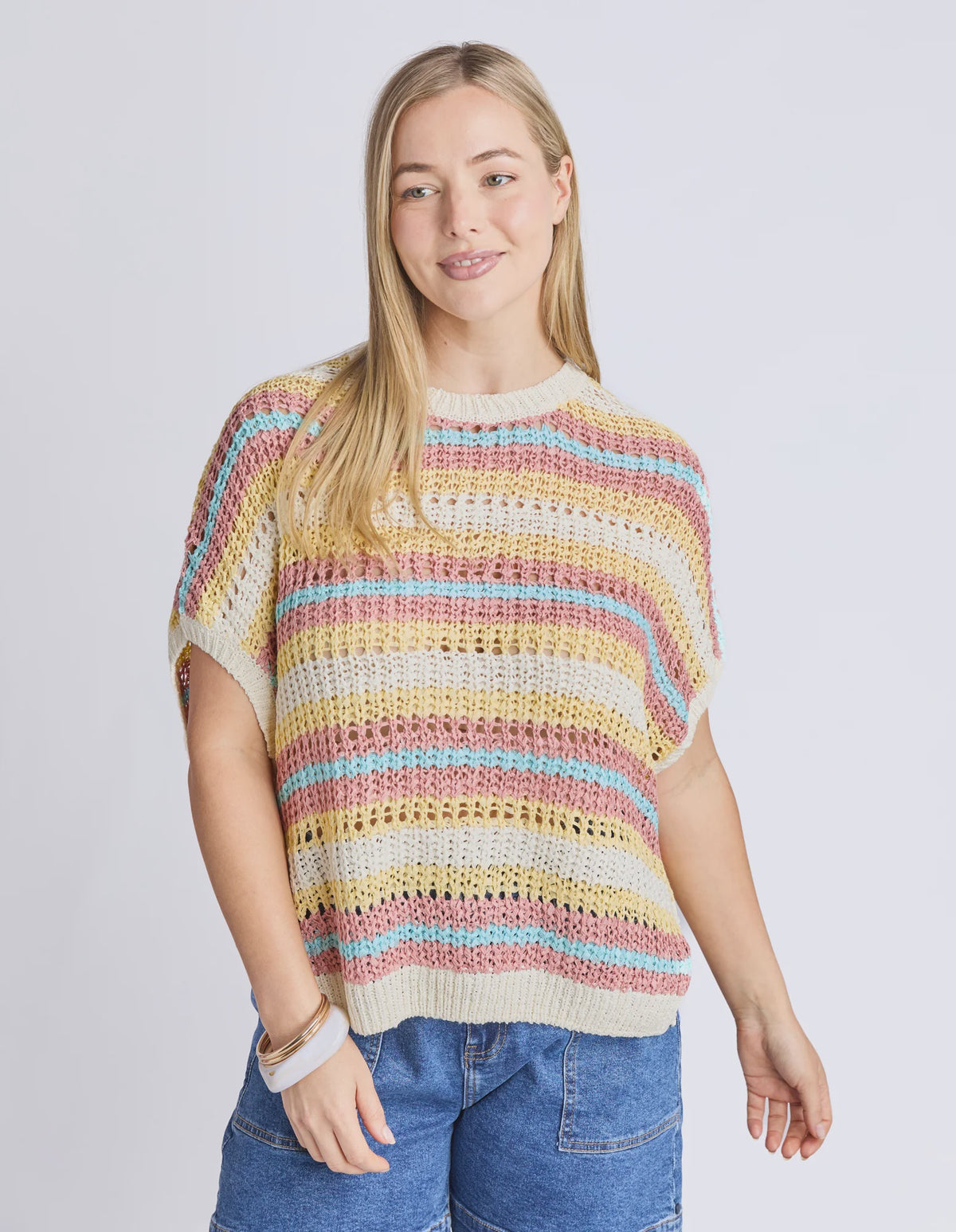 Striped Knit Top- Blue Stripe