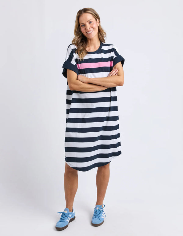 McKinley Dress- Navy & White Stripe