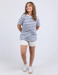 Brio Tee- White and Black Stripe