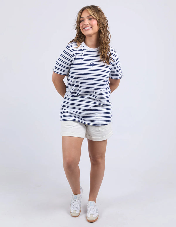 Brio Tee- White and Black Stripe