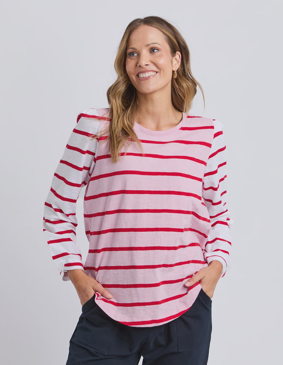 Baia Long Sleeve Tee- Pink