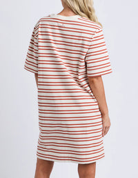 Rouge Tee Dress - Mars and Tan Stripe