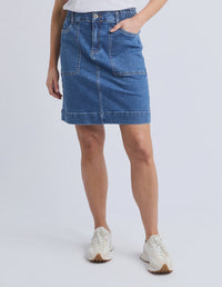 Atlas Denim Skirt - Dark Wash