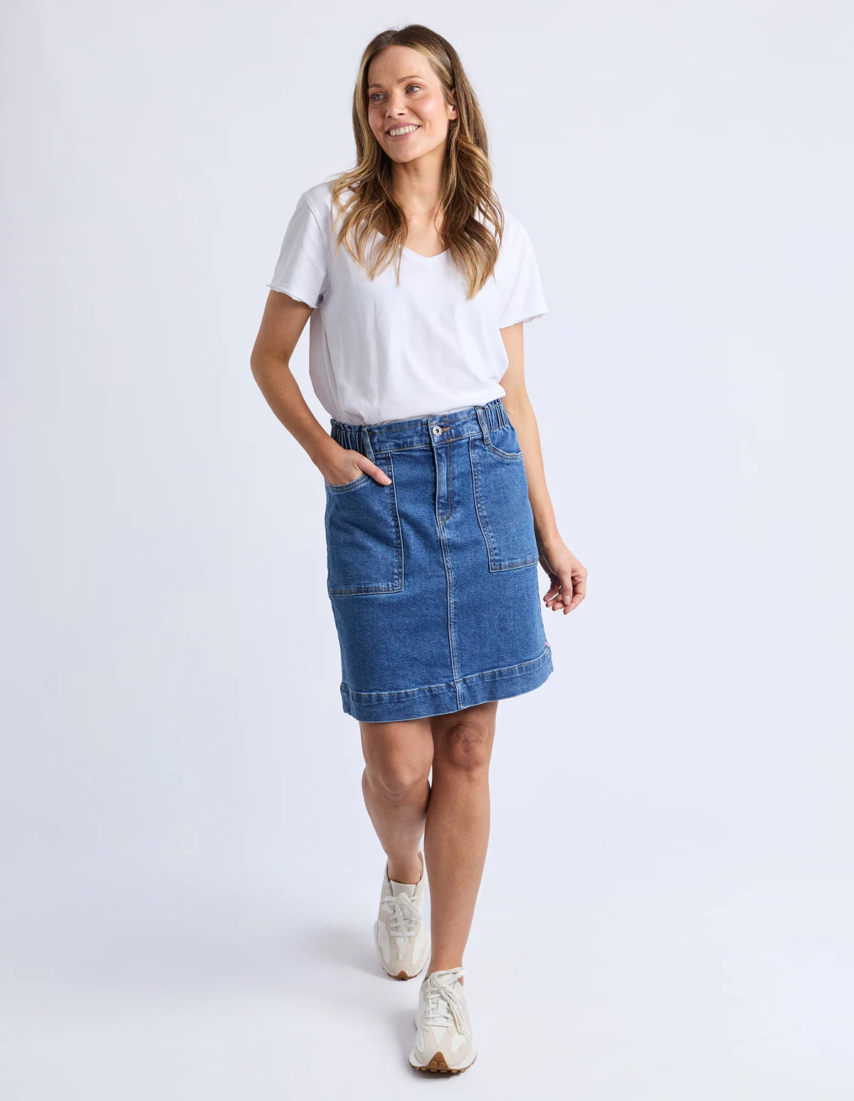 Atlas Denim Skirt - Dark Wash