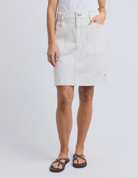 Atlas Denim Skirt- White