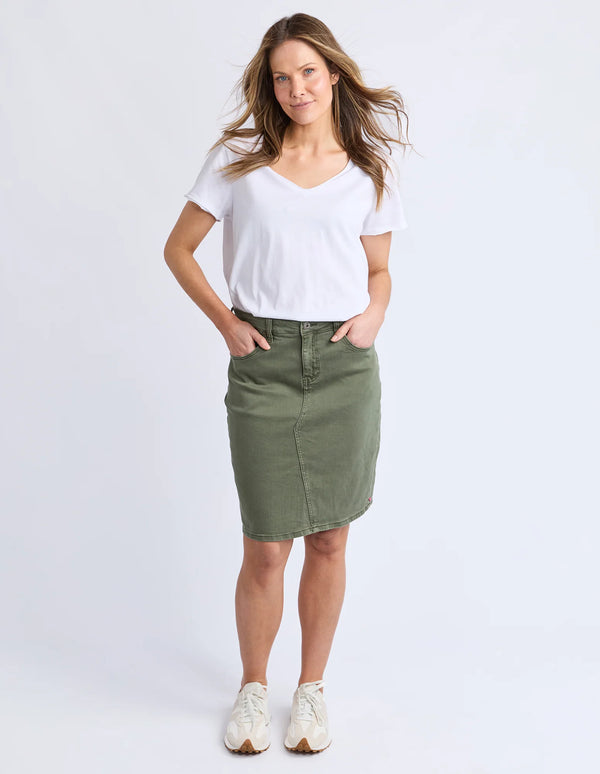 Belle Denim Skirt - Green