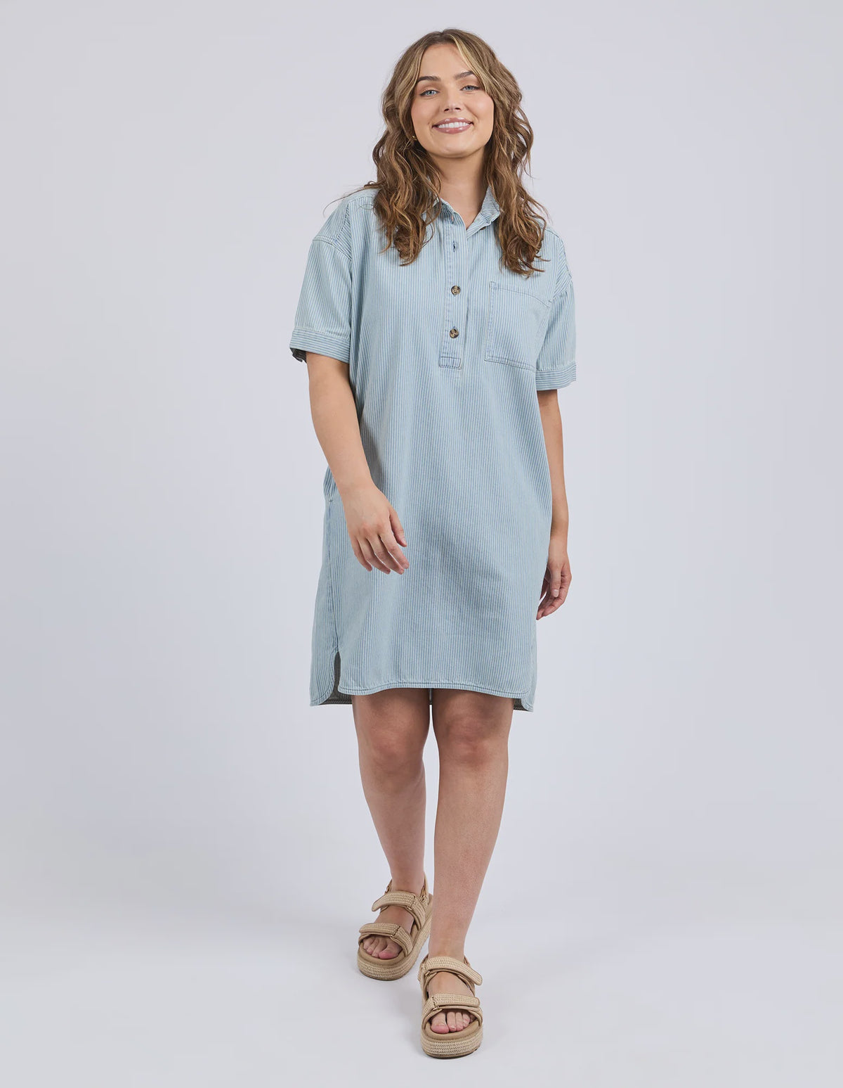 Jenna Stripe Denim Dress