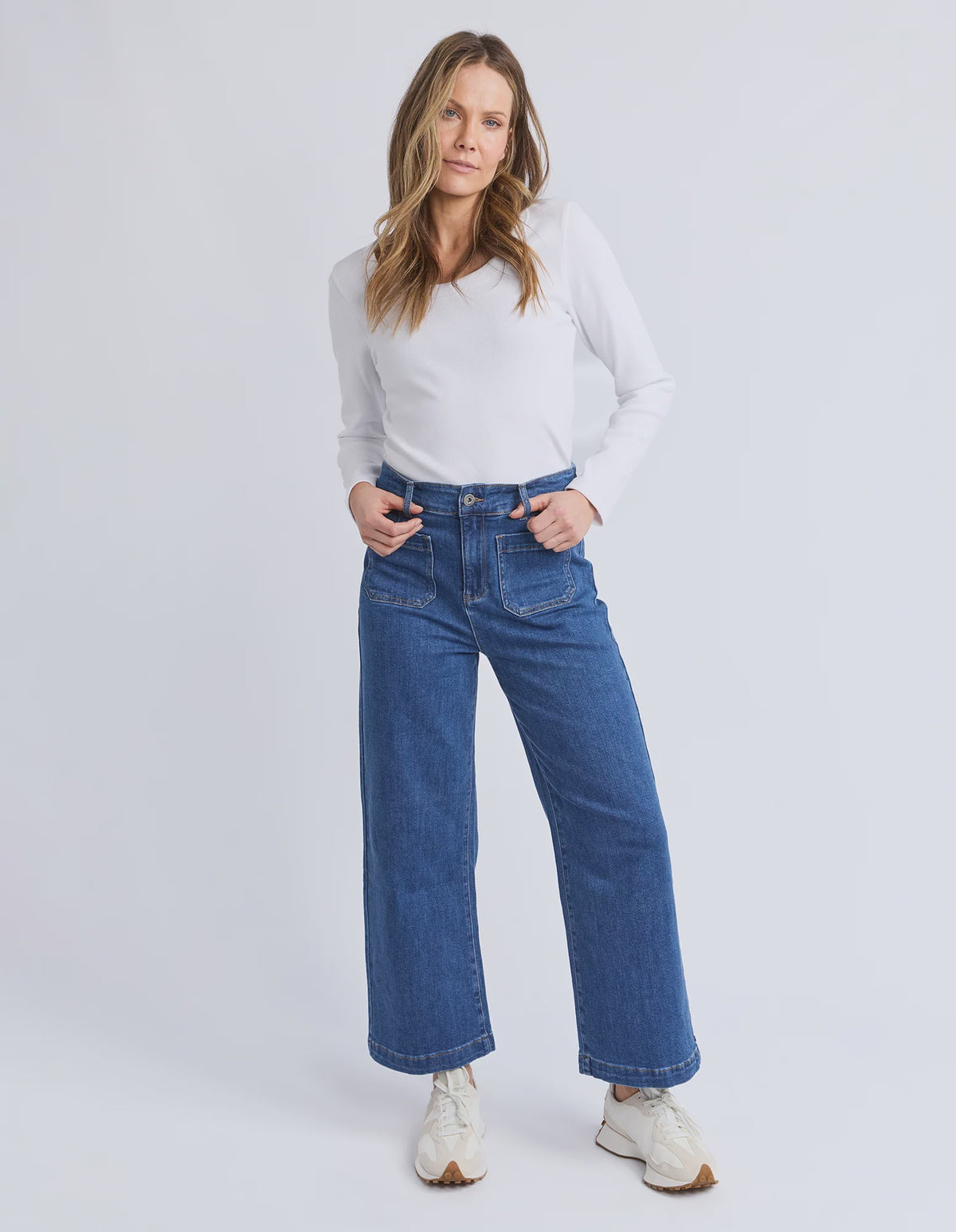 Alyssa Front Pocket Jean- Mid Blue Wash