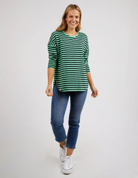 Lauren L/S Stripe Tee / Meadow & Navy Stripe