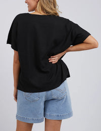 Curtis Woven Tee- Black