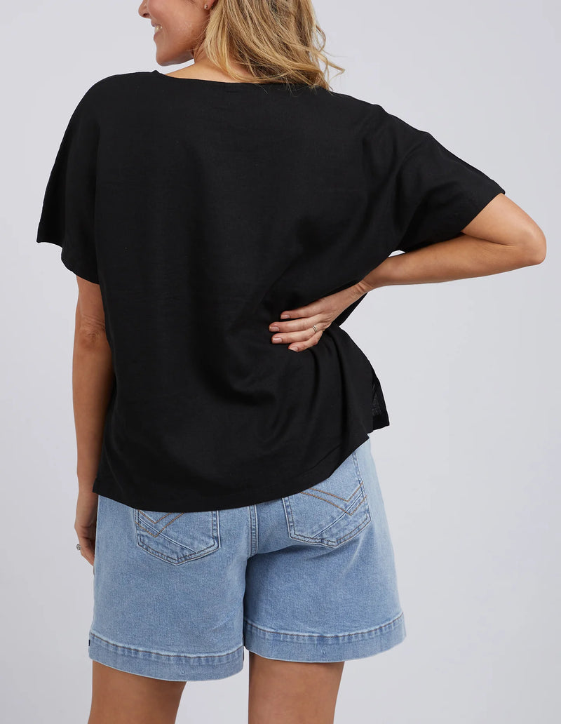 Curtis Woven Tee- Black