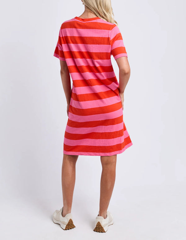 Spritz Stripe Dress - Tang/Pink Lemonade Stripe
