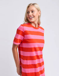 Spritz Stripe Dress - Tang/Pink Lemonade Stripe