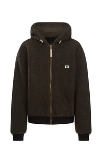 Sherpa Hooded Jacket - Dark Chocolate