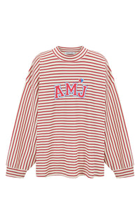 AMJ Waffle Long Sleeve Top Red Alert