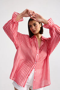 Chiara Shirt in Ruby Gingham