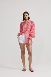 Chiara Shirt in Ruby Gingham