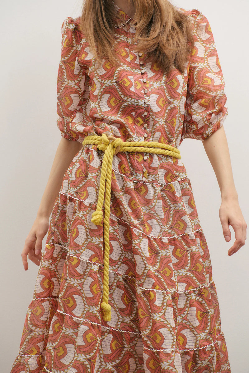 Grace Maxi Dress- Peach Peacock