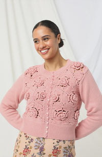 Audrey Knitted Cardigan- Rose