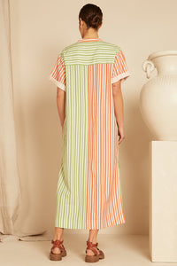 Pool Midi Dress - Mint/Coral