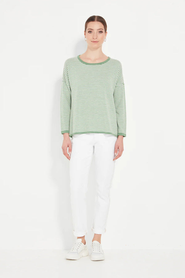 Bonnie Sweater- Pistachio Stripe