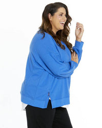 Cali Cloud Fleece Jumper - Deep Blue