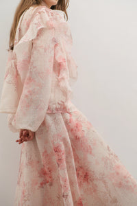 Chloe Maxi Skirt- Floating Frost Flowers
