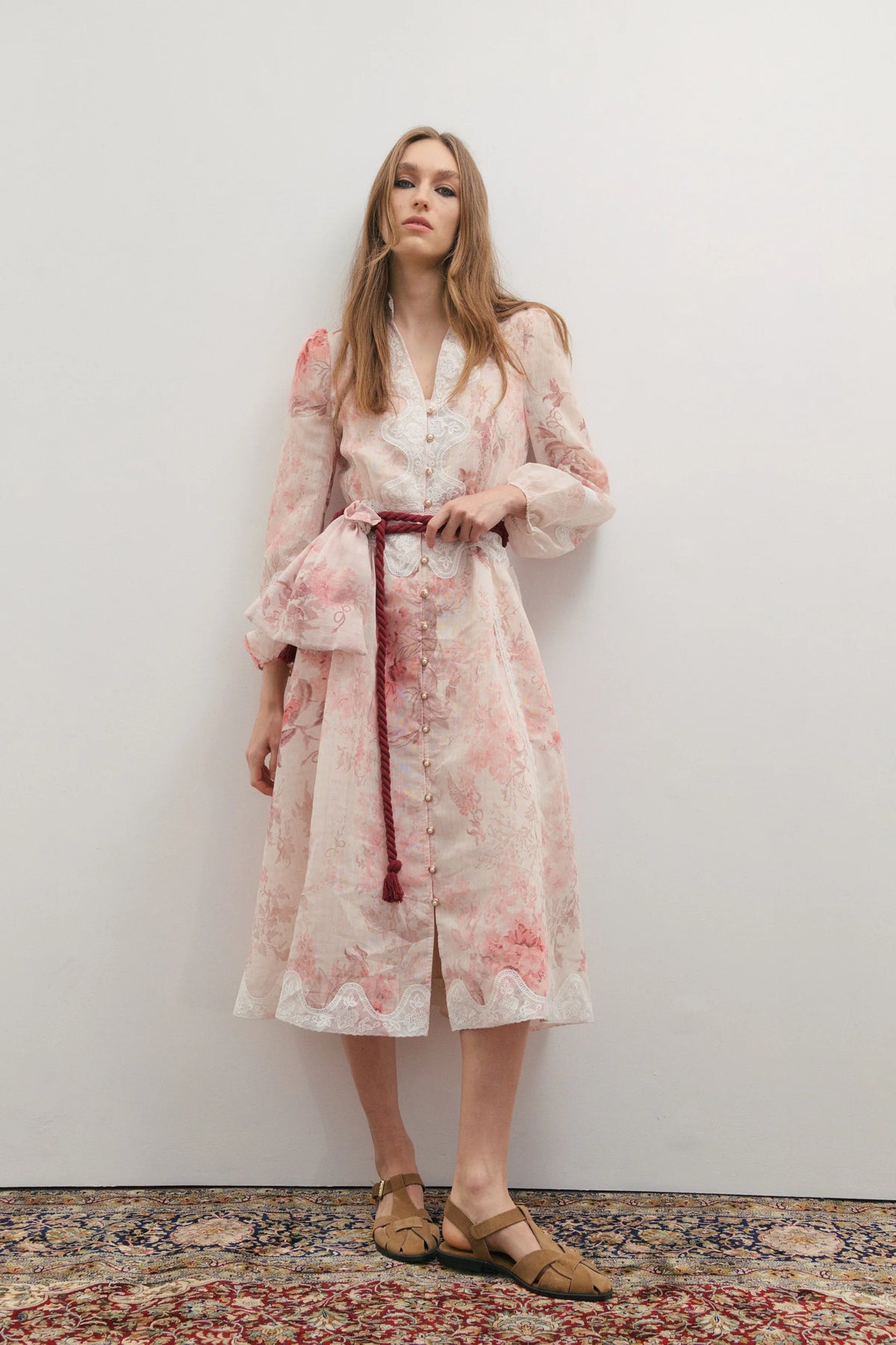 Chloe Lace Maxi Dress- Floating Frost Flowers