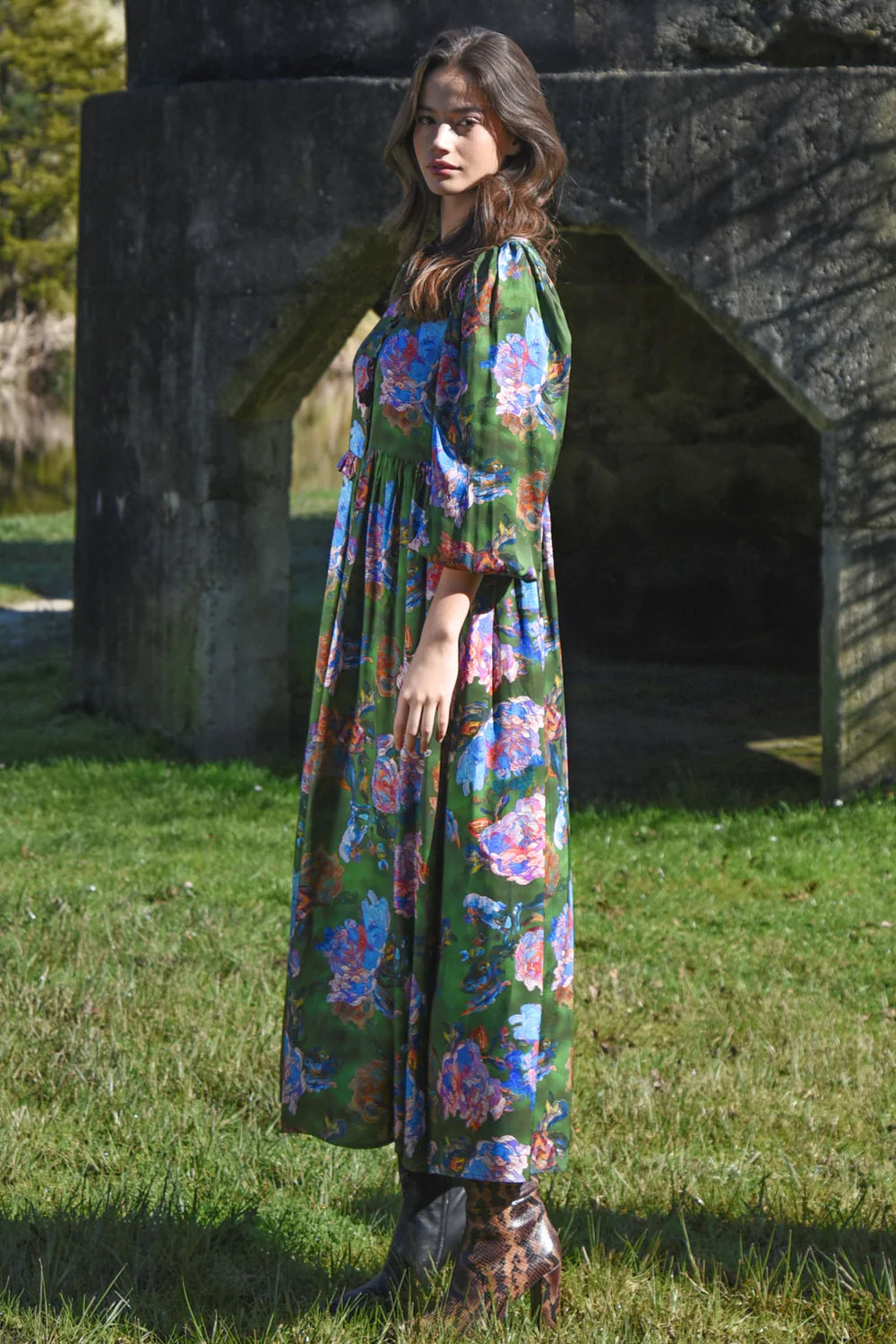 Floral Flair Dress- Brush Strokes