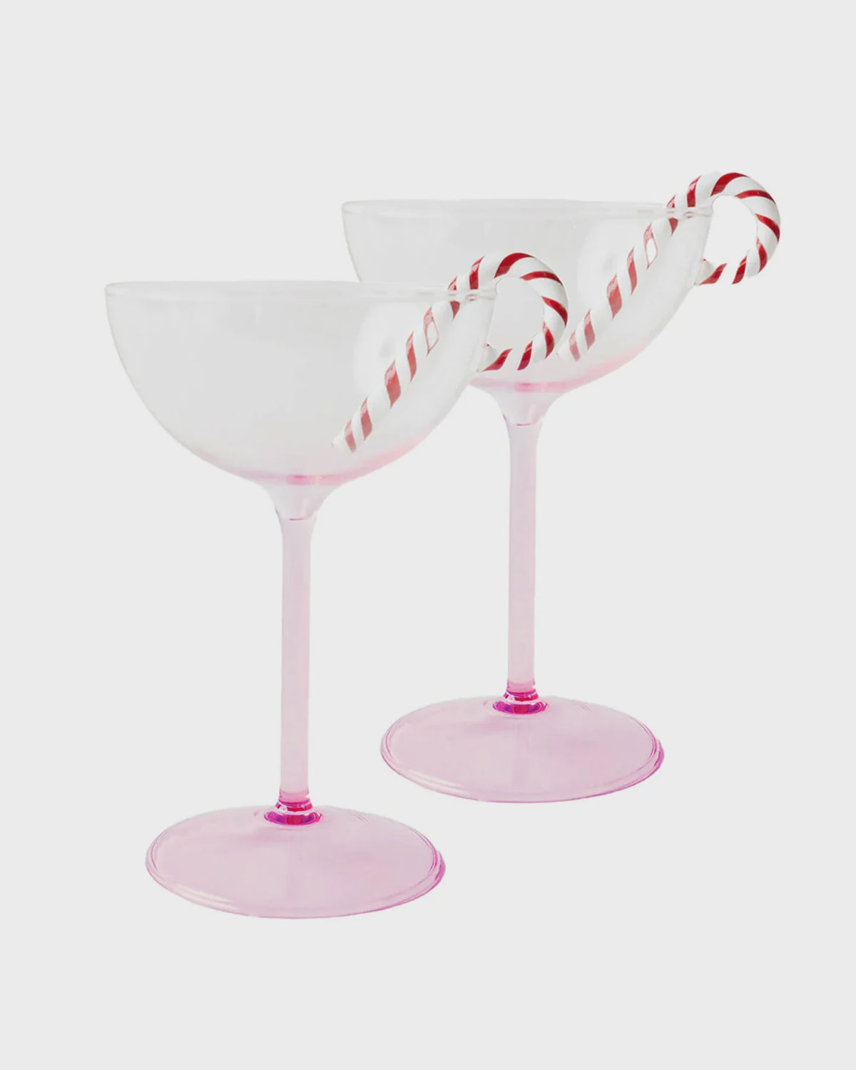 Candy Cane Coupe Glass Set