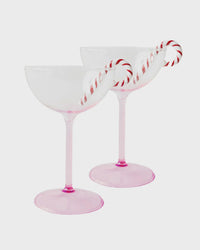 Candy Cane Coupe Glass Set