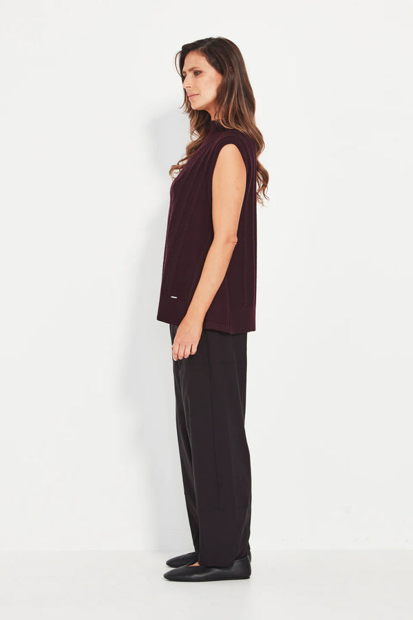 Cherish Vest- Black Cherry