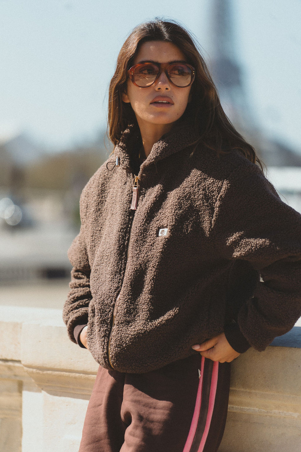 Sherpa Hooded Jacket - Dark Chocolate
