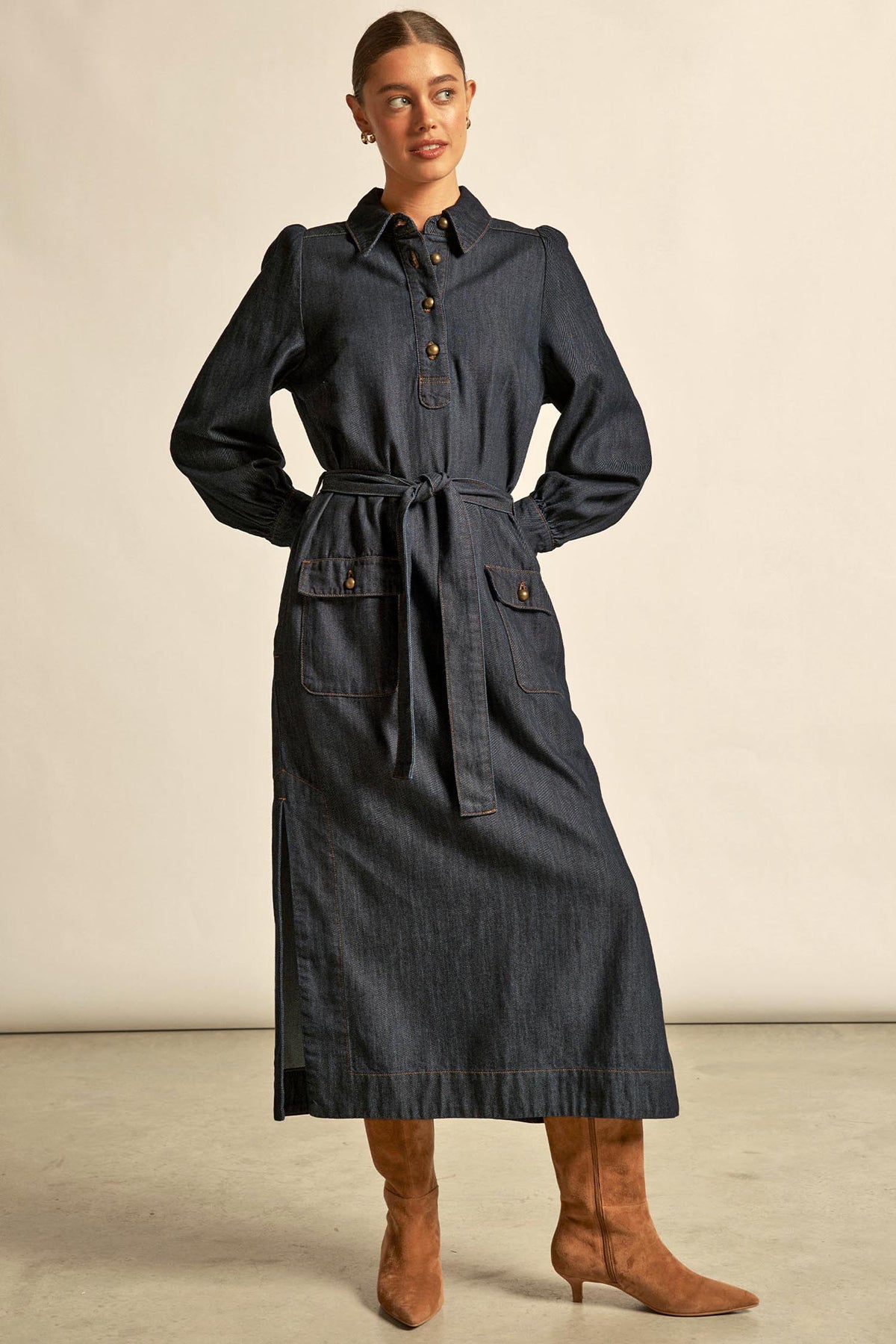 Echelon Dress- Dark Denim