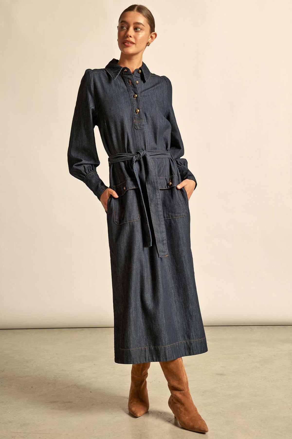 Echelon Dress- Dark Denim