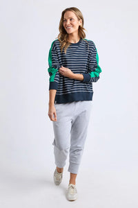 Sloane Crew- Navy & White Stripe